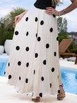 SPÓDNICA Maxi PLISOWANA Grochy ZORYANA - Ecru
