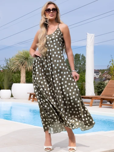 SUKIENKA Prosta Pasuje na Rozmiary S M L XL PAOLA - khaki