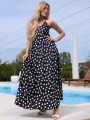 SUKIENKA Prosta Grochy Pasuje na Rozmiary S M L XL PAOLA - czarny