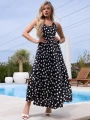 SUKIENKA Prosta Grochy Pasuje na Rozmiary S M L XL PAOLA - czarny