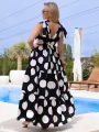 SUKIENKA Grochy Pasuje na Rozmiary M L XL 2XL LIDIA - czarny