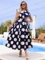 SUKIENKA Grochy Pasuje na Rozmiary S M L XL OMBRA - Granat