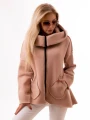 Bluza asymetryczna z zamkiem - beige