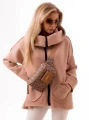 Bluza asymetryczna z zamkiem - beige