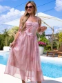 SUKIENKA Akwarela GORSET Tiul LUNETH - pink