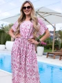 SUKIENKA Midi OVERSIZE Ornament CAROLA - pink