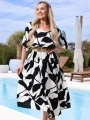 SUKIENKA Maziaje DEKOLT V Oversize NAIVARA - black