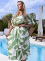 SUKIENKA Maziaje DEKOLT V Oversize NAIVARA - green