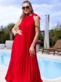 SUKIENKA Plisy Pasuje na Rozmiar M L XL 2XL ISOTTA - red