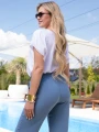SPODNIE Proste WIĄZANE w Pasie NELLIE - Jeans