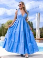 SUKIENKA Falbany Pasuje na Rozmiar S M L XL 2XL ORNELLA - blue