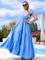 SUKIENKA Falbany Pasuje na Rozmiar S M L XL 2XL ORNELLA - blue
