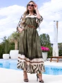 SUKIENKA Guziki Pasuje na Rozmiary 42 44 46 48 ROSA - Khaki