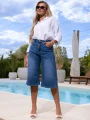 SPODENKI Jeansowe BERMUDY Luźne EVELINA - Blue