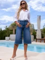 SPODENKI Jeansowe BERMUDY Luźne EVELINA - Blue