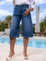 SPODENKI Jeansowe BERMUDY Luźne EVELINA - Blue