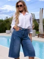 SPODENKI Jeansowe BERMUDY Luźne EVELINA - Blue