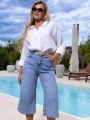 SPODENKI Bermudy JEANS Szerokie LEI-LANI - Blue