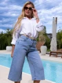 SPODENKI Bermudy JEANS Szerokie LEI-LANI - Blue