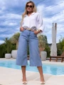 SPODENKI Bermudy JEANS Szerokie LEI-LANI - Blue