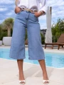 SPODENKI Bermudy JEANS Szerokie LEI-LANI - Blue
