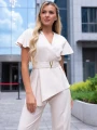 KOMPLET Falbanki PASEK Klamra ELI-ONA - Ecru