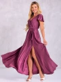 Sukienka błyszcząca maxi Nicole - violet