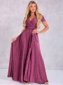 Sukienka błyszcząca maxi Nicole - violet