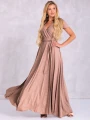 Sukienka błyszcząca maxi Nicole - beige