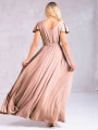 Sukienka błyszcząca maxi Nicole - beige