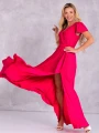 Sukienka błyszcząca maxi Nicole - fuksja
