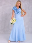Sukienka błyszcząca maxi Ginevra - baby blue