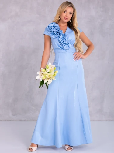 Sukienka błyszcząca maxi Ginevra - baby blue