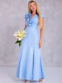 Sukienka błyszcząca maxi Ginevra - baby blue