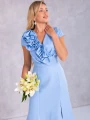 Sukienka błyszcząca maxi Ginevra - baby blue