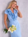 Sukienka błyszcząca maxi Ginevra - baby blue