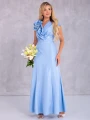 Sukienka błyszcząca maxi Ginevra - baby blue