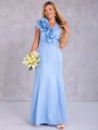 Sukienka błyszcząca maxi Ginevra - baby blue