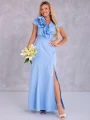 Sukienka błyszcząca maxi Ginevra - baby blue