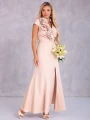 Sukienka błyszcząca maxi Ginevra -beige