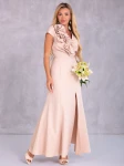 Sukienka błyszcząca maxi Ginevra -beige