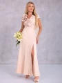 Sukienka błyszcząca maxi Ginevra -beige