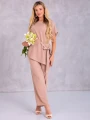 KOMPLET Asymetryczna BLUZKA Wiązanie NIRA - Beige