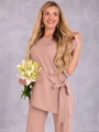 KOMPLET Asymetryczna BLUZKA Wiązanie NIRA - Beige