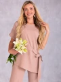 KOMPLET Asymetryczna BLUZKA Wiązanie NIRA - Beige