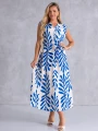 SUKIENKA Stójka ZAKŁADKA Liście EVELISSE - Szafir