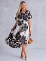SUKIENKA Palmy OVERSIZE Rozcięcie ETHELIA - czarny