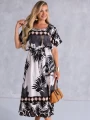 SUKIENKA Palmy OVERSIZE Rozcięcie ETHELIA - czarny