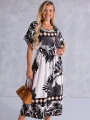 SUKIENKA Palmy OVERSIZE Rozcięcie ETHELIA - czarny