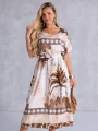 SUKIENKA Palmy OVERSIZE Rozcięcie ETHELIA - brąz
